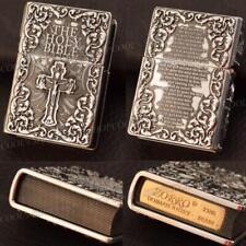 Bible Design Full Metal Jacket Oil Lighter ZORRO Silver Zippo picture