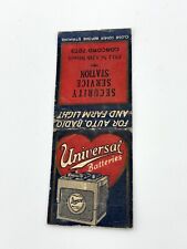 Universal Batteries MATCHBOOK COVER  Vintage Farm Auto Ad Advertising picture