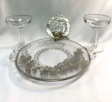 25th Wedding Anniversary Decorative Plate, 2  wine glasses, silver pattern picture