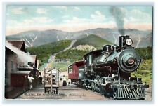 1908 Arrival of Trains at Base, Mt. Washington New Hampshire NH Postcard picture