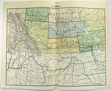 Western Canada - Original 1889 Railroad Map. Antique picture