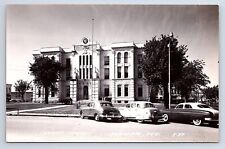 Postcard RPPC Bonham Texas Court House c.1940s Old Cars picture