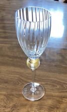 Stunning Union Street Glass Manhattan Gold Wine Glass 9.5” Tall Signed picture