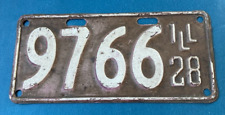 1928 ILLINOIS License Plate Low # 9766 - 9 3/8