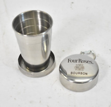 Four Roses Bourbon Promotion Collapsible Keychain Shot Glass Stainless Steel picture