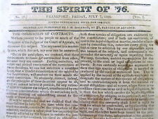 Rare original 1826 FRANKFORT Kentucky newspaper Volume I issue -Near 200 yrs old picture