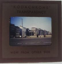 1950s Red Kodachrome Slide City Street Scene with Pretty Woman and Man picture