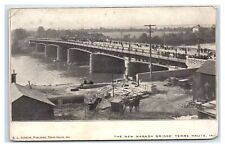 TERRE HAUTE, IN Postcard-  THE NEW WABASH BRIDGE TERRE HAUTE IN PEOPLE HORSE AND picture