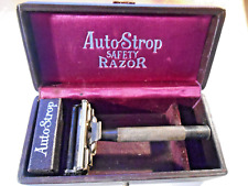 Vintage Antique Auto Strop Safety Razor in Satin Lined Leather Box / LOOK picture
