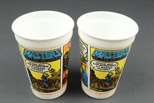 2 Vintage 1985 He-Man MOTU Masters Of The Universe Burger King Cups Spydor picture