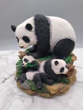 Vtg Panda Mother 2 Cubs Sculture 4