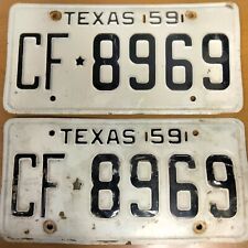 1959 TEXAS  PASSENGER  LICENSE PLATES CF 8969 Chevy Ford Dodge  picture