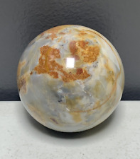 Shiny Polished Brown Gray Agate Sphere Healing Ball 2.3in. picture