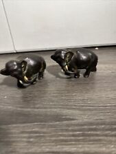 Pair of 1940s Metal/Steel Elephant Statues Figures. 8” Long 6” tall at ear. picture