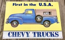 Chevy Trucks FIRST IN THE U.S.A. 1947 Model Chevrolet Metal Advertisement Sign picture