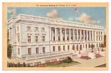 Trenton New Jersey NJ Vintage Postcard c1947 The Municipal Building Linen picture
