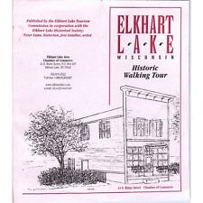 Vintage Elkhart Lake Wisconsin Walking Tour Map Fold Out Travel Brochure TF4-B1 picture