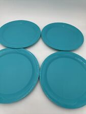 New Tupperware 9.5” Open House Dinner Plates Set of 4 Light Blue picture