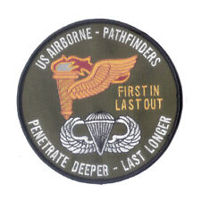 US Paratrooper - Airborne - US Pathfinder Patch - First In, Last Out - Wax Back picture