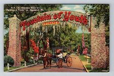 St Augustine FL-Florida, Fountain Youth, Spanish Landing Site Vintage Postcard picture