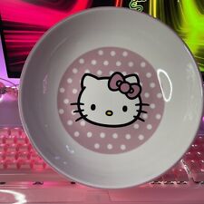 New Sanrio Hello Kitty Pink Bow White Polka Dot Ceramic 9