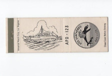 U.S.S. Diachenko (APD-123) US Navy Matchbook Cover 1944-1959 picture