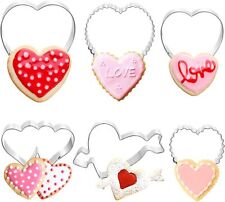The Valentines Day Cookie Cutters: 6pcs Love Heart Shape As Shown  picture