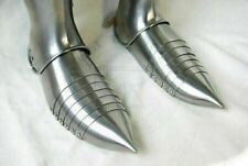 Medieval Leg Armor Steel Warrior Larp Greaves Knight Armor Sabatons cosplay picture