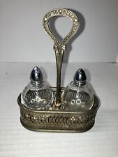 Vintage Silver Plated Salt And Pepper Shakers With 6.5