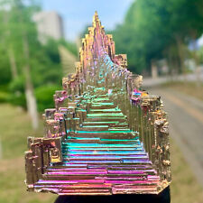 269G  Rainbow Bismuth ore Crystal titanium Metal Mineral Specimen point healing picture