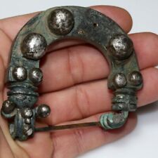 Unique & Massive-Ancient Phrygian bronze & silver fibula brooch circa 800-700 BC picture