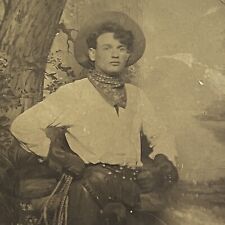 Antique RPPC Photograph Postcard Handsome Cowboy Rodeo Man Wild West Seattle WA picture