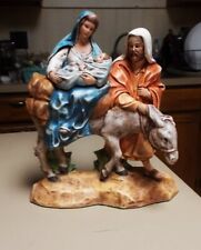 HUGE STUNNING FIGURINE OF THE BLESSED MOTHER MARY, JOSEPH & BABY JESUSWELL MADE picture