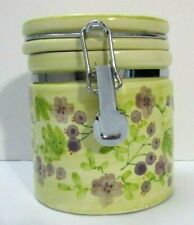 Sherwood Brands of RI Yellow Canister with Violet Flowers 6