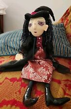 Halloween Witch Shelf Sitter Doll Fabric 26” Fancy Ornate Dress With Tag  picture