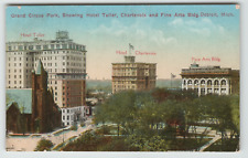 Postcard Vintage Grand Circus Park with Hotel Tuller in Detroit, MI picture
