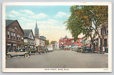 Postcard Ware, Massachusetts, Main Street 1932 A372 picture