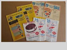 VINTAGE 1958-59 ORIGINAL DAIRY QUEEN PAPER ADS AND WRAPPERS picture