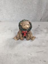 Vintage Tom Rubel Silver Deer Christmas Animals Collection BROWN BEAR W/ WREATH picture