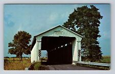 Toledo OH-Ohio, Logan County Covered Bridge, Antique, Vintage Souvenir Postcard picture