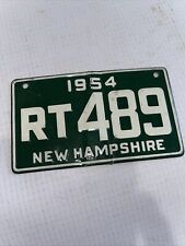 Vintage 1954 New Hampshire bicycle license plate green picture