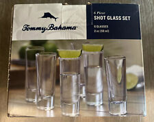 Brand New Tommy Bahama 6 Piece Clear Shot Glass Set Glasses 2 oz / 59 ml picture