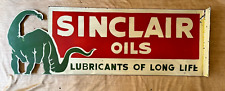 Sinclair oil Porcelain Enamel Sign 40 x 16 Inches 2 Sided with flange picture