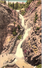1935 The Seven Falls Colorado Vintage Hand-Colored Standard View Postcard picture