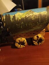 Vintage Wooden Western Covered Wagon Night Light Lamp Stagecoach Works picture
