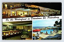 Postcard Florida St Petersburg FL Edgewater Beach Motel Restaurant 1961 Posted picture