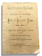 Constitution Bylaws And Rules Of Falls Of Schuylkill Lodge Number 4 67 Order Of picture