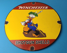 Vintage Winchester Shotgun Sign - Ammo Shells Firearms Gas Porcelain Pump Sign picture