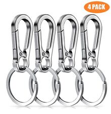 4PCS Metal Key Chain Car Ring Key Chain Heavy Duty Stainless Steel Key Chain USA picture
