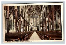 Interior Holy Cross Cathedral, Boston MA c1919 Vintage Postcard picture